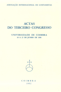 Capa para Actas do Terceiro Congresso da Associação Internacional de Lusitanistas: Universidade de Coimbra : 18 a 22 de Junho de 1990