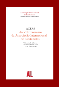 Capa para Actas do VII Congresso da Associação Internacional de Lusitanistas: Universidade de Brown: 1 a 7 de Julho de 2002